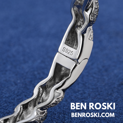 Baguette Moissanite Open Bangle Sterling Silver, Gold Plated & Rose Gold Plated over 925 Silver | GRA Certified