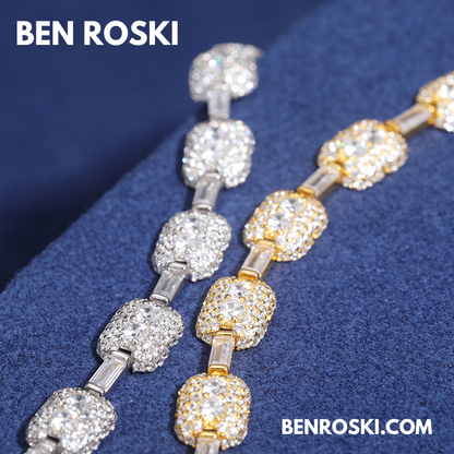 7MM Moissanite Bracelet Sterling Silver | GRA Certified | Gold & Rose Gold Plated