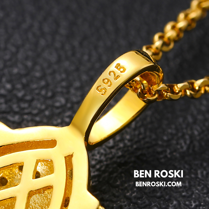 Moissanite Football Pendant Necklace Sterling Silver, Gold, or Rose Gold | VVS Moissanite | GRA Certified