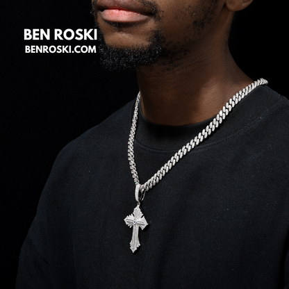 Moissanite Cross Pendant Sterling Silver, Gold, or Rose Gold | VVS Moissanite | GRA Certified