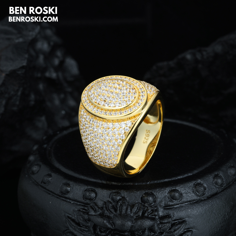 Round Micro-Pavé Moissanite Ring Sterling Silver, Gold & Rose Gold | VVS Moissanite | GRA Certified