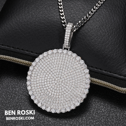 Round Cluster Moissanite Pendant Sterling Silver, Gold & Rose Gold | VVS Moissanite | GRA Certified