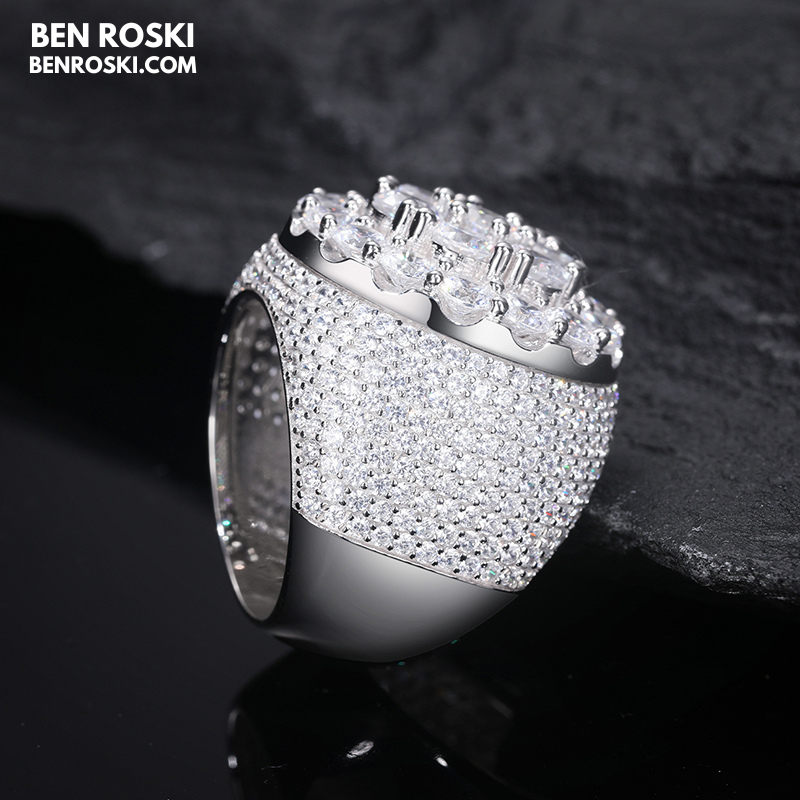 Iced Moissanite Cluster Ring Sterling Silver | VVS1 Moissanite | GRA Certified | Gold & Rose Gold Available