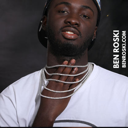 Moissanite Tennis Chain Necklace 3MM Sterling Silver, Gold & Rose Gold | VVS1 Moissanite | GRA Certified