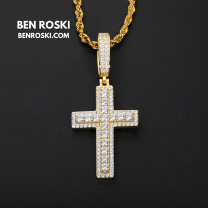 Moissanite Cross Pendant Sterling Silver, Gold & Rose Gold | VVS Moissanite | GRA Certified