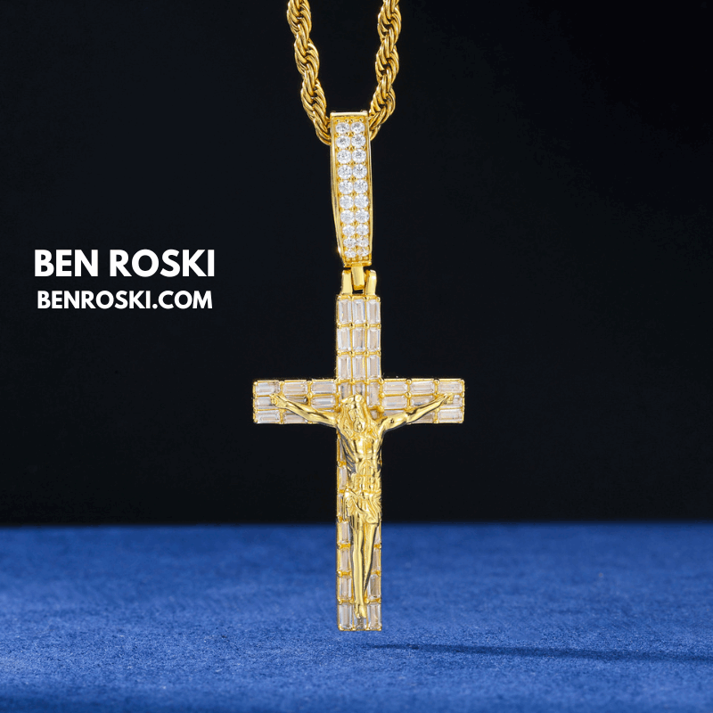 Jesus Crucifix Cross Pendant – 63MM Height |  VVS1 Moissanite | GRA Certified