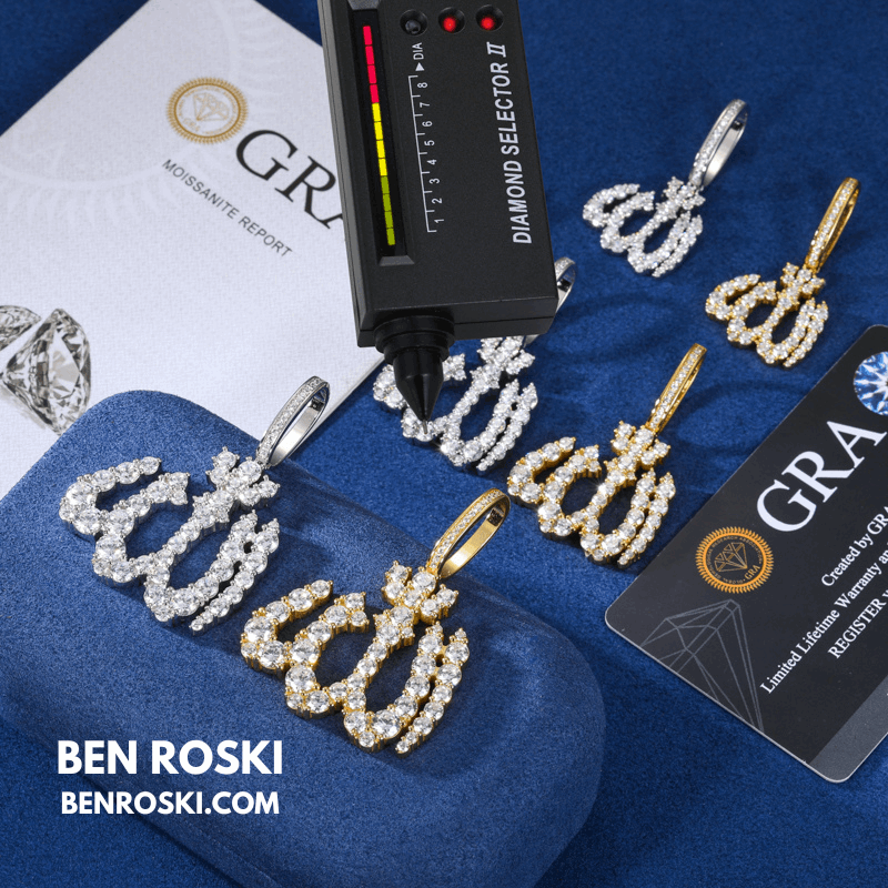 Allah Pendant – 54MM Height | VVS1 Moissanite | GRA Certified