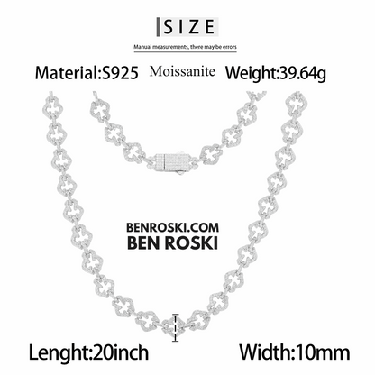 Cushion Link Moissanite Chain – 7MM Width | 22 Inch | 34.17g | GRA Certified
