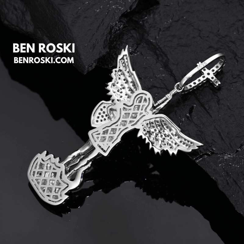 Archangel Michael Pendant – 77MM Height |  VVS1 Moissanite | GRA Certified