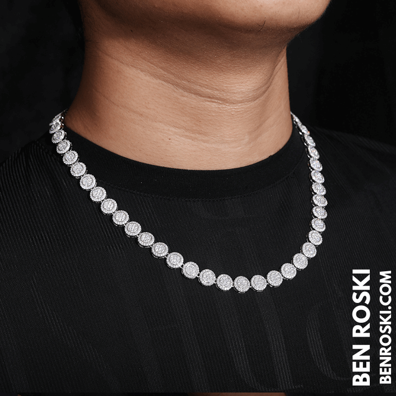 Round Cluster Moissanite Chain – 9MM Width | 20 Inch | 48.55g | GRA Certified