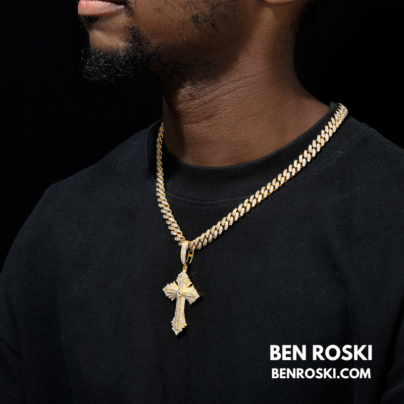 Moissanite Cross Pendant Sterling Silver, Gold, or Rose Gold | VVS Moissanite | GRA Certified