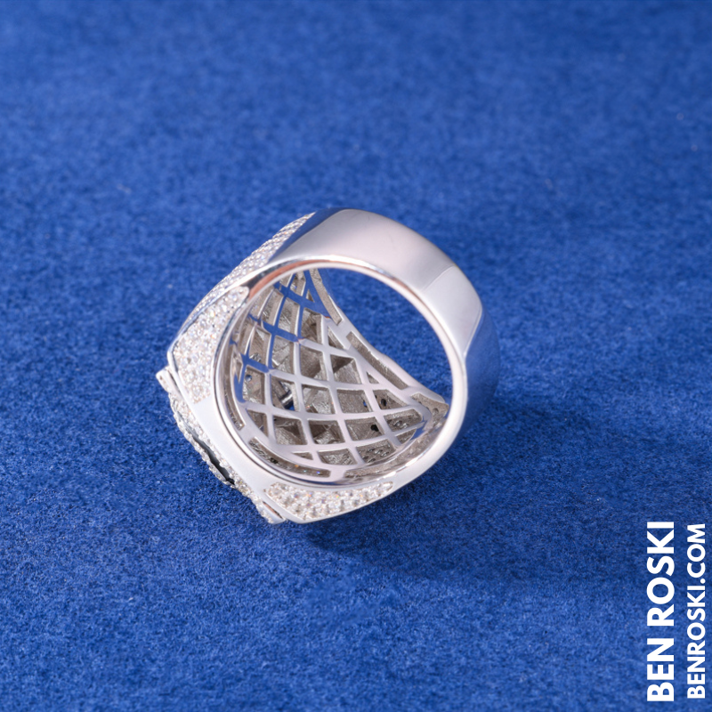 Iced-Out Tiger Head Ring Sterling Silver, Gold & Rose Gold | VVS Moissanite | GRA Certified