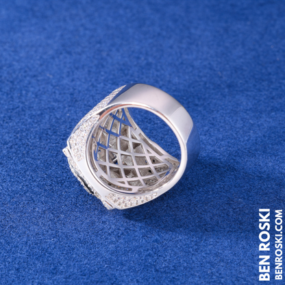 Iced-Out Tiger Head Ring Sterling Silver, Gold & Rose Gold | VVS Moissanite | GRA Certified