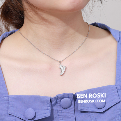 Sneaker Pendant Sterling Silver or Gold / Rose Gold Plated | VVS Moissanite | GRA Certified