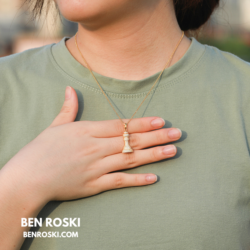 Moissanite Chess Piece Pendant Sterling Silver, Gold, or Rose Gold | VVS1 Moissanite | GRA Certified