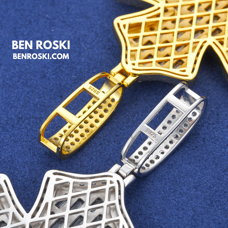 Moissanite Cross Pendant Sterling Silver or Gold & Rose Gold Plated | VVS Moissanite | GRA Certified