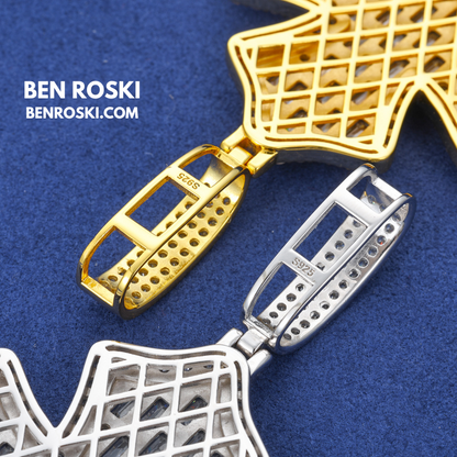 Moissanite Cross Pendant Sterling Silver or Gold & Rose Gold Plated | VVS Moissanite | GRA Certified