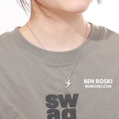 Lightning Bolt Moissanite Pendant | Sterling Silver, Gold & Rose Gold | GRA Certified