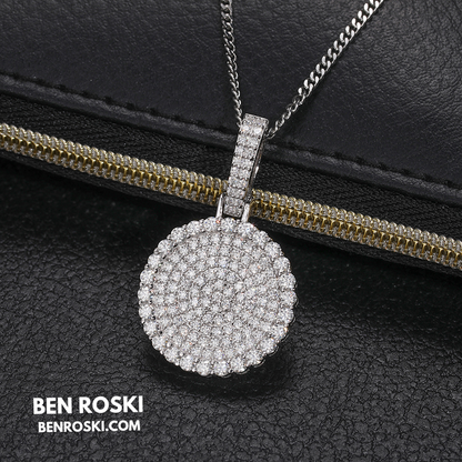 Round Cluster Moissanite Pendant Sterling Silver, Gold & Rose Gold | VVS Moissanite | GRA Certified