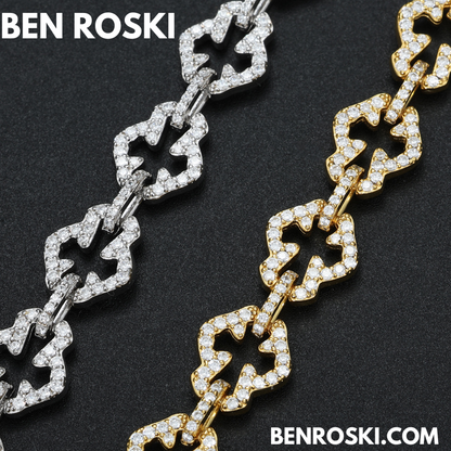 Moissanite Clover Link Bracelet Sterling Silver, Gold & Rose Gold | VVS Moissanite | GRA Certified