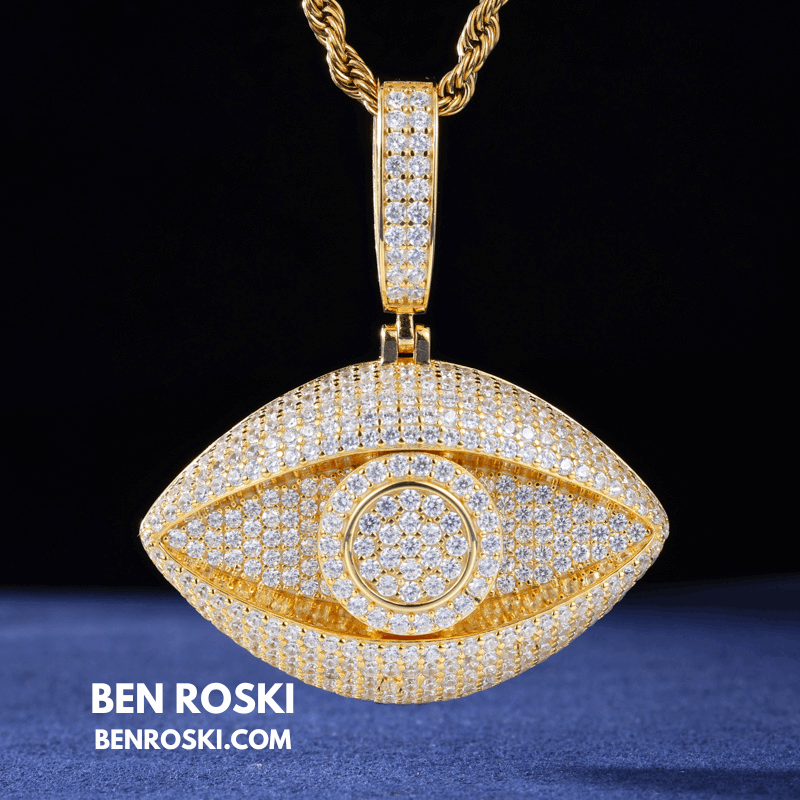 Eye Pendant – 50MM Height | VVS1 Moissanite | GRA Certified