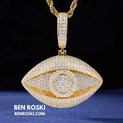 Eye Pendant – 50MM Height | VVS1 Moissanite | GRA Certified