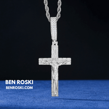 Jesus Crucifix Cross Pendant – 63MM Height |  VVS1 Moissanite | GRA Certified