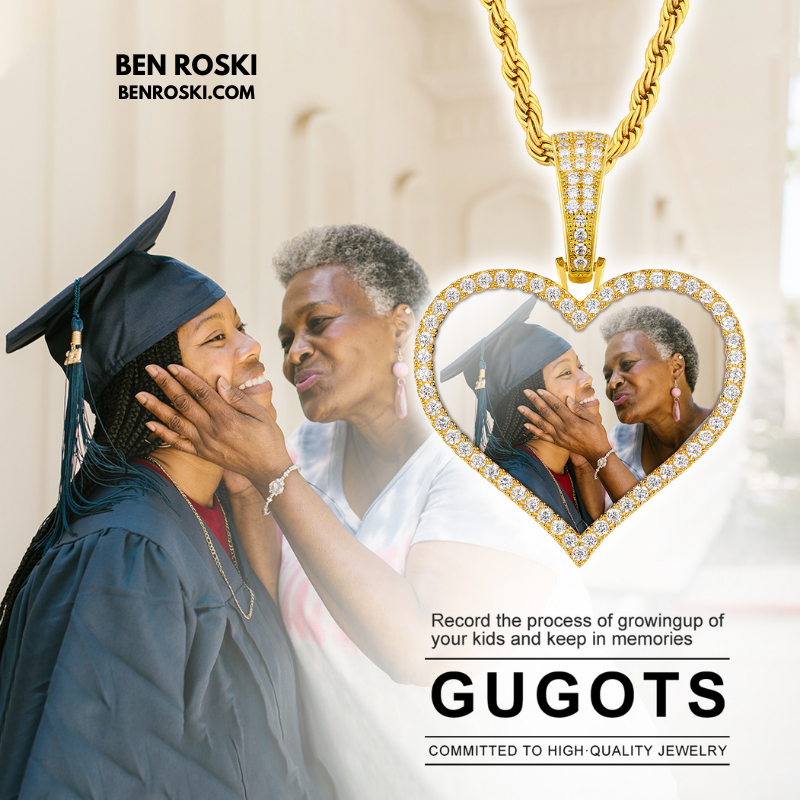 Custom Heart Photo Pendant Sterling Silver, Gold, or Rose Gold | vvs Moissanites | Personalized