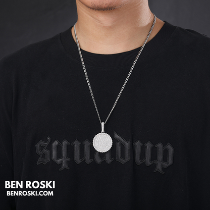 Round Cluster Moissanite Pendant Sterling Silver, Gold & Rose Gold | VVS Moissanite | GRA Certified