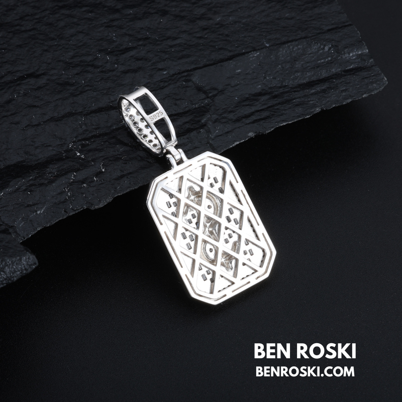 Iced-Out Dollar Sign Pendant sterling Silver or Gold Plated | VVS Moissanite | GRA Certified