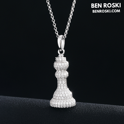 Moissanite Chess Piece Pendant Sterling Silver, Gold, or Rose Gold | VVS1 Moissanite | GRA Certified