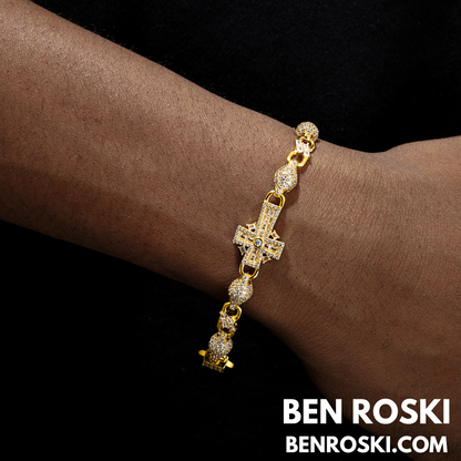 Moissanite Cross Link Bracelet Sterling Silver, Gold, or Rose Gold | VVS Moissanite | GRA Certified