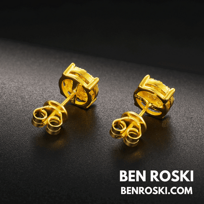 Round Cluster Stud Earrings – VVS1 Moissanite | GRA Certified