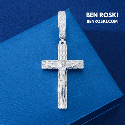 Jesus Crucifix Cross Pendant – 63MM Height |  VVS1 Moissanite | GRA Certified