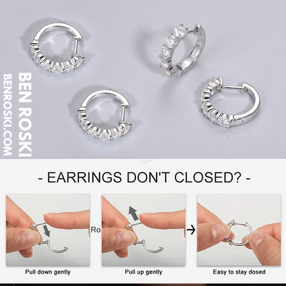 Hoop Earrings Sterling Silver, Gold, or Rose Gold | VVS Moissanite | GRA Certified