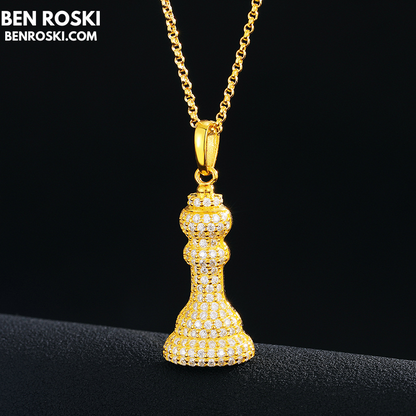 Moissanite Chess Piece Pendant Sterling Silver, Gold, or Rose Gold | VVS1 Moissanite | GRA Certified