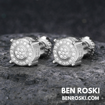 Round-Cut Moissanite Stud Earrings Sterling Silver or Gold / Rose Gold Plated | GRA Certified