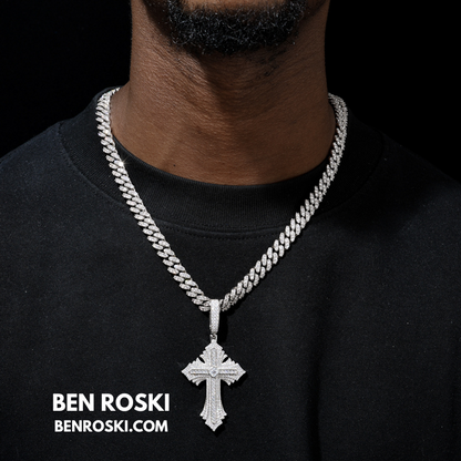 Moissanite Cross Pendant Sterling Silver, Gold, or Rose Gold | VVS Moissanite | GRA Certified