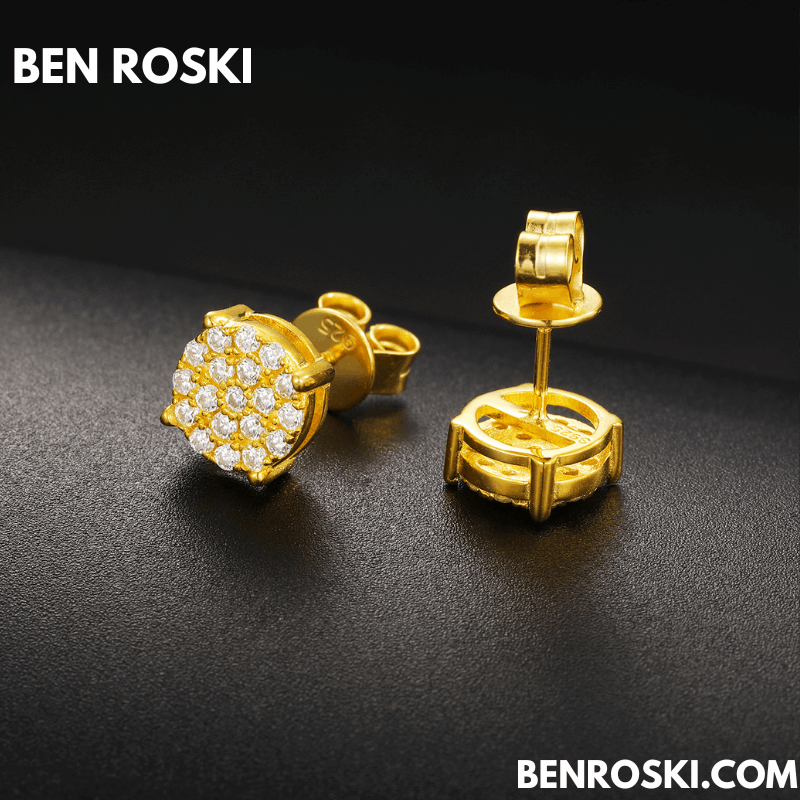 Round Cluster Stud Earrings – VVS1 Moissanite | GRA Certified