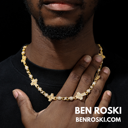 Cross Link Moissanite Necklace Sterling Silver, Gold & Rose Gold | GRA Certified