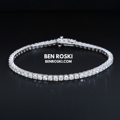 Moissanite Tennis Bracelet – 3MM / 4MM | 7–8 Inch | Silver, Gold & Rose Gold | VVS1 Moissanite | GRA Certified