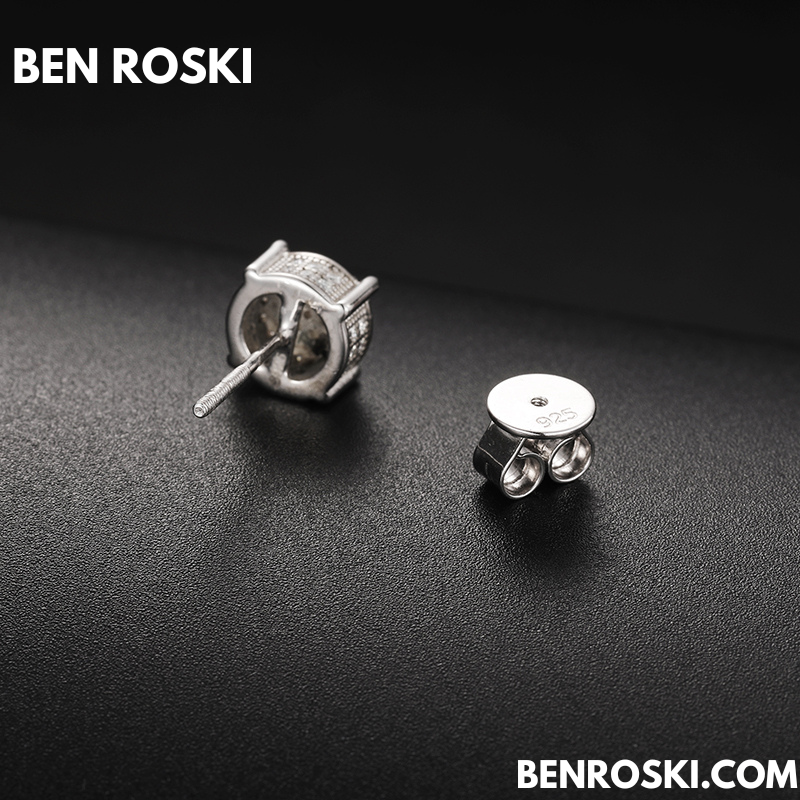 Round Cluster Stud Earrings Sterling Silver, Gold, or Rose Gold | VVS Moissanite | GRA Certified