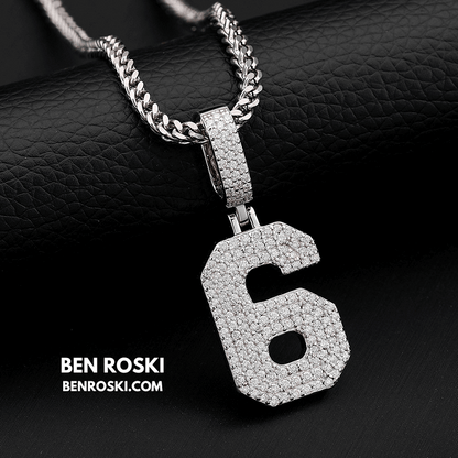 Custom Number Pendant Sterling Silver, Gold, or Rose Gold | VVS Moissanite | GRA Certified