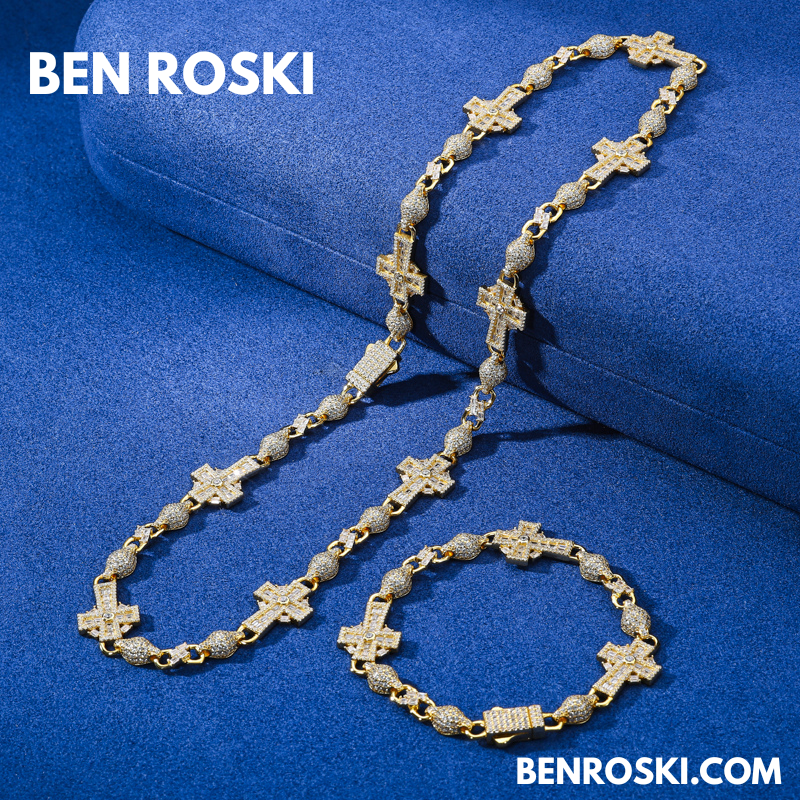 Moissanite Cross Link Bracelet Sterling Silver, Gold, or Rose Gold | VVS Moissanite | GRA Certified