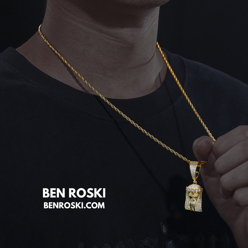 Jesus Face Moissanite Pendant Sterling Silver, Gold, or Rose Gold | VVS Moissanite | GRA Certified