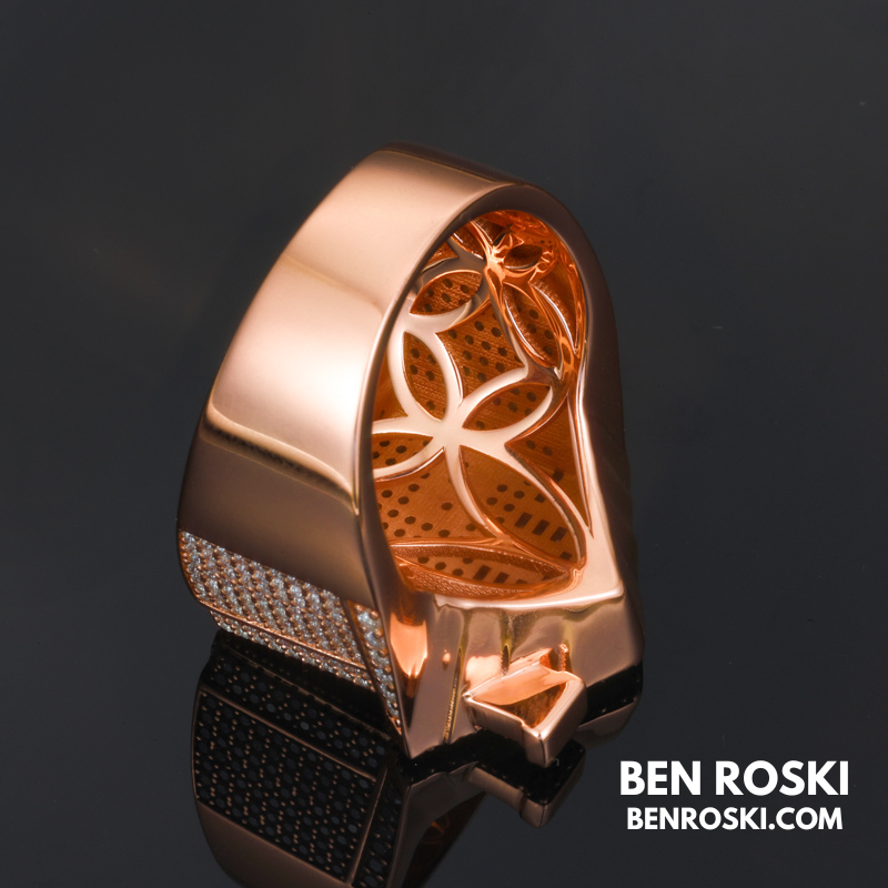 Iced-Out Roman Numeral Mansion Ring Sterling Silver or Gold/Rose Gold Plated | VVS Moissanite | GRA Certified