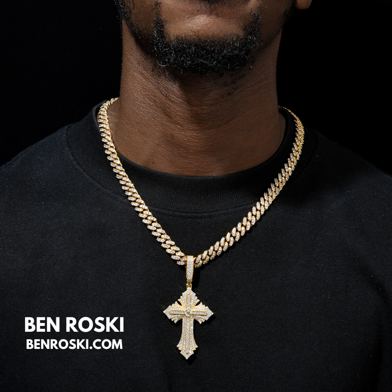 Moissanite Cross Pendant Sterling Silver, Gold, or Rose Gold | VVS Moissanite | GRA Certified