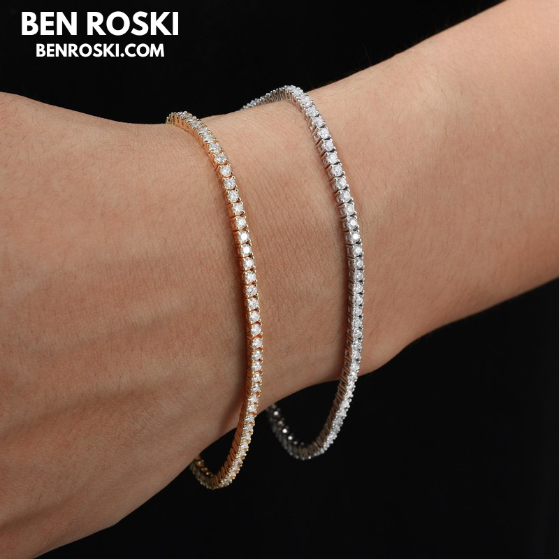 Moissanite Tennis Bracelet – 3MM / 4MM | 7–8 Inch | Silver, Gold & Rose Gold | VVS1 Moissanite | GRA Certified