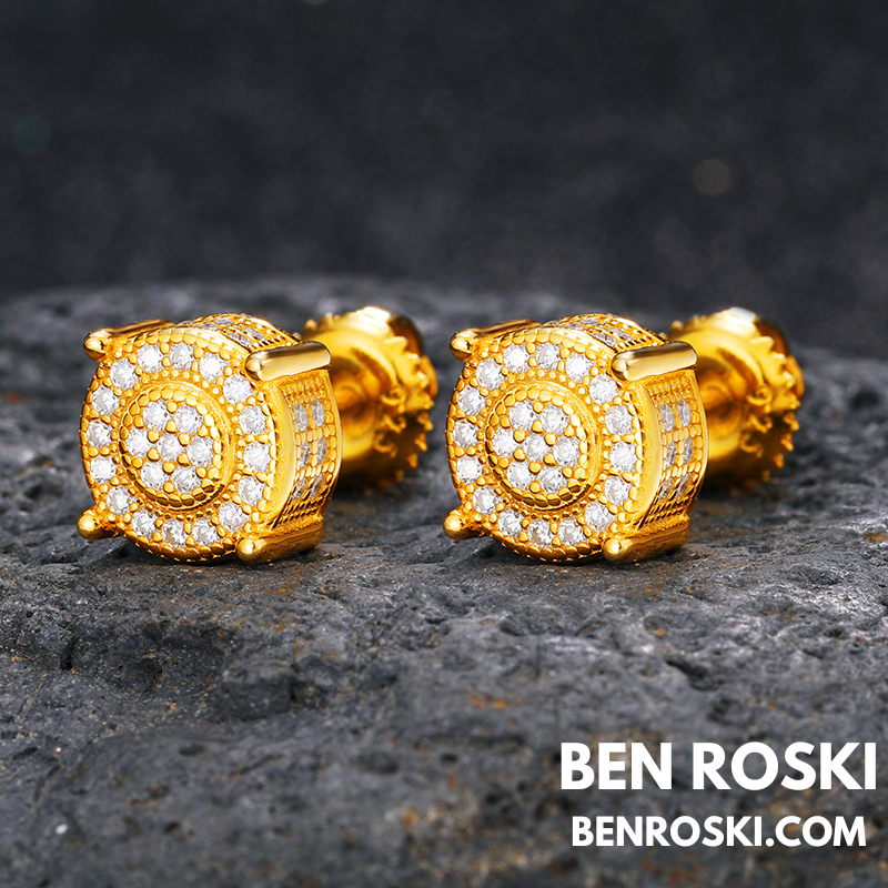 Round Cluster Stud Earrings Sterling Silver, Gold, or Rose Gold | VVS Moissanite | GRA Certified