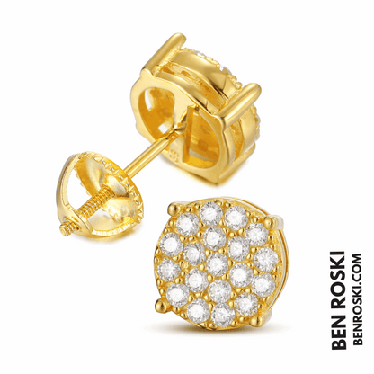 Round Cluster Stud Earrings – VVS1 Moissanite | GRA Certified